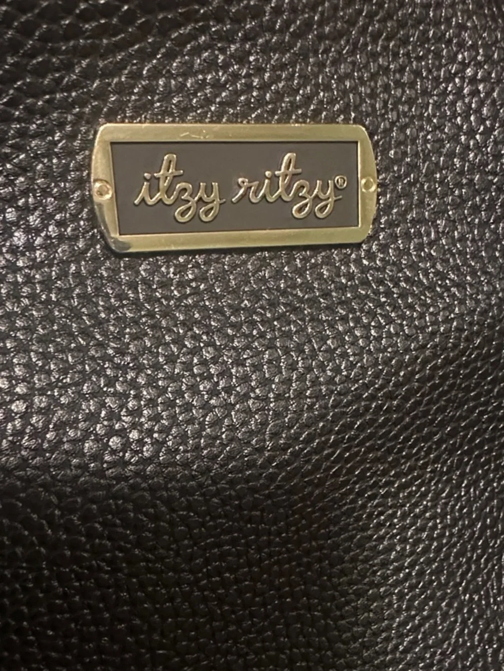 Itzy Ritzy Black Leather Wristlet Diaper Changes on the go